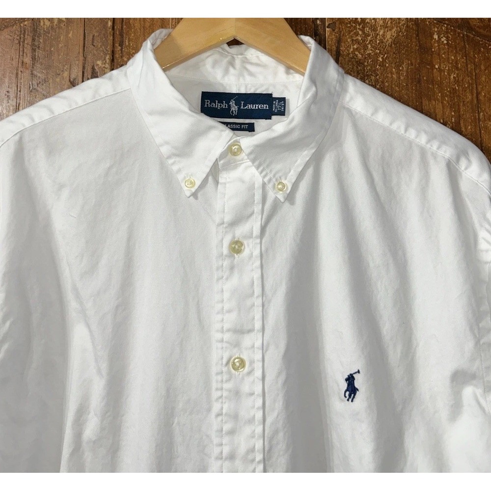 Mens Polo Ralph Lauren Classic Fit Oxford Shirt 17.5 36/37 White